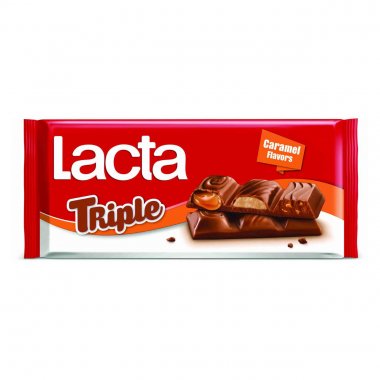 Lacta σοκολάτα γάλακτος Triple Caramel τριπλή καραμέλα 90gr