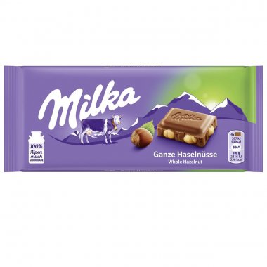 Milka σοκολάτα Whole Hazelnut με ολόκληρα φουντούκια 100gr