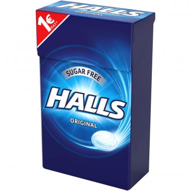 Halls καραμέλες κουτάκι Original Menthol μέντα χωρίς ζάχαρη 28gr