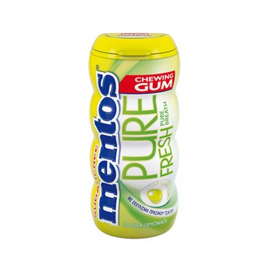 Mentos Pure Fresh τσίχλες Cooler Lemonade με γεύση λεμόνι χωρίς ζάχαρη Pocket Bottle 28gr