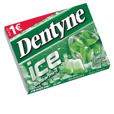 Dentyne Ice τσίχλες Spearmint με γεύση δυόσμο χωρίς ζάχαρη 16,8gr