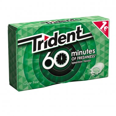 Trident 60 minutes of freshness τσίχλες spearmint 20gr