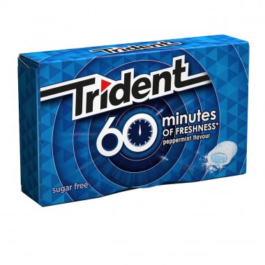 Trident 60 minutes of freshness τσίχλες peppermint 20gr