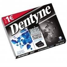 Dentyne White τσίχλες activated charcoal Peppermint με ενεργό άνθρακα και γεύση μέντα χωρίς ζάχαρη 16gr