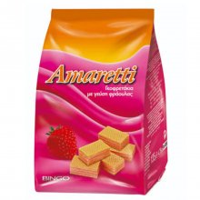 Amaretti γκοφρετάκι σακκουλάκι με γέμιση φράουλας 135gr