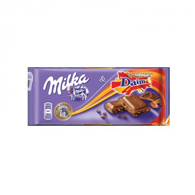 Milka σοκολάτα και κομμάτια καραμέλας Daim 100gr