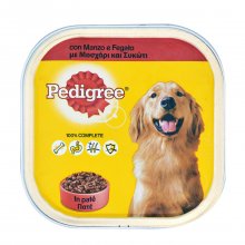 Pedigree πατέ για σκύλο με μοσχάρι και συκώτι σε δισκάκι 300gr