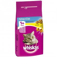 Whiskas 1+ Sterile πλήρης ξηρή τροφή για Στειρωμένη γάτα με κοτόπουλο 1,4kg