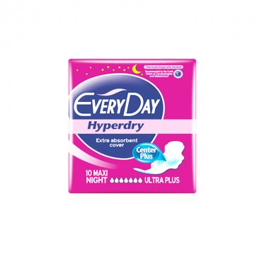 Σερβιέτες Everyday Hyperdry maxi night ultra plus 10τεμ (κόκκινη)