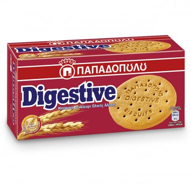 Παπαδοπούλου μπισκότα Digestive με αλεύρι ολικής άλεσης 250gr