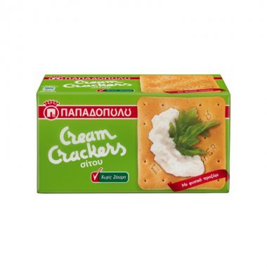 Παπαδοπούλου Cream crackers σίτου με Ω3 χωρίς ζάχαρη 165gr