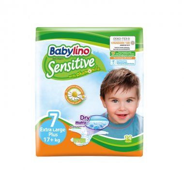 Babylino Sensitive Extra Large Plus Νο7 (17kg και πάνω) πάνες μωρού 14 τεμάχια