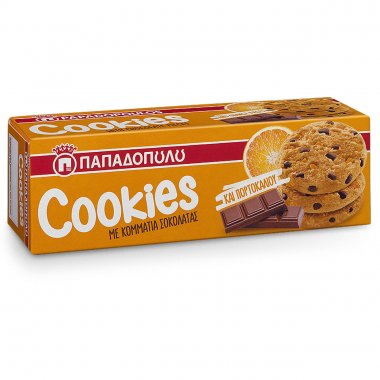 Παπαδοπούλου μπισκότα Cookies με σοκολάτα και πορτοκάλι 180gr