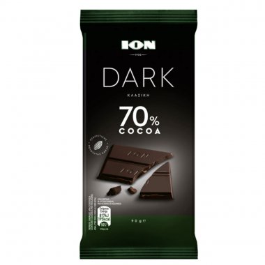 ΙΟΝ Dark σοκολάτα υγείας Κλασική με 70% κακάο 90gr