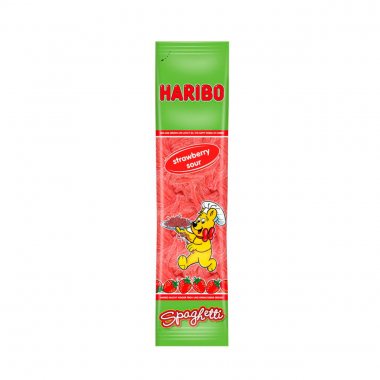 Haribo ζελεδάκια Spaghetti sour strawberry φράουλα