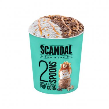 Έβγα παγωτό Scandal 2Spoons Vanilla and Choco Pop corn κύπελλο μεγάλο