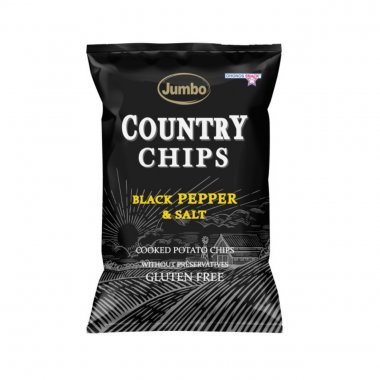 Jumbo Country chips πατατάκια Μαύρο Πιπέρι και Αλάτι χωρίς γλουτένη 