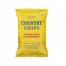 Jumbo Country chips πατατάκια με τυρί Cheddar και Παρμεζάνα χωρίς γλουτένη 