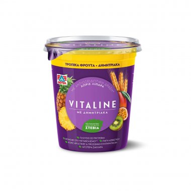 Δέλτα Vitaline επιδόρπιο γιαουρτιού με δημητριακά και τροπικά φρούτα 380gr