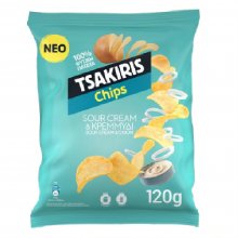 TSAKIRIS Chips πατατάκια με γεύση Sour Cream &amp; Onion 120gr