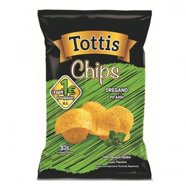 Tottis chips πατατάκια με ρίγανη χωρίς γλουτένη 110gr