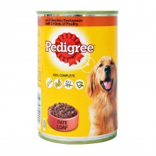 Pedigree πλήρης υγρή τροφή πατέ σε κονσέρβα για σκύλους με 3 ποικιλίες πουλερικών 400gr