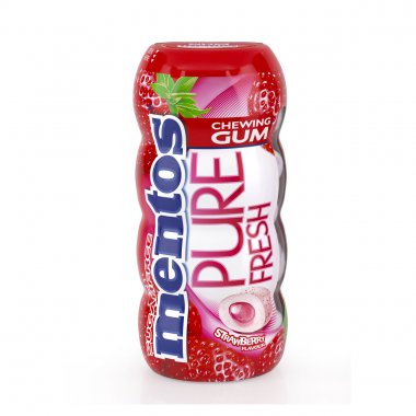 Mentos Pure Fresh τσίχλες Strawberry flavour με γεύση φράουλα χωρίς ζάχαρη Pocket Bottle 28gr