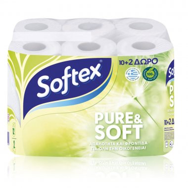 Softex Pure & Soft ρολά υγείας 10+2 δώρο