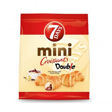 7Days mini κρουασάν Double με γέμιση κακάο και βανίλια 107gr