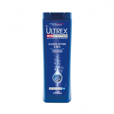 Σαμπουάν Ultrex men αντιπιτυριδικό Classic Action 2 in 1 και conditioner