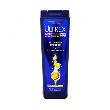 Σαμπουάν Ultrex men αντιπιτυριδικό Oil Control Refresh με λεμόνι για λιπαρά μαλλιά
