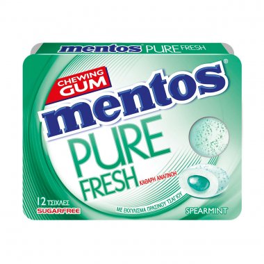 Mentos Pure Fresh τσίχλες Spearmint με γεύση Δυόσμο χωρίς ζάχαρη 18gr