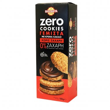 Βιολάντα Μπισκότα Zero Cookies γεμιστά με κρέμα σοκολάτα χωρίς ζάχαρη 180gr
