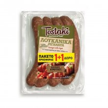 Φάρμες Κρήτης tostaki λουκάνικα ριγανάτα 2Χ340gr 1+1 δώρο 