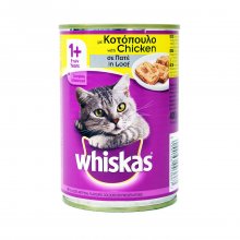 Whiskas 1+ πατέ τροφή για γάτα με κοτόπουλο σε κονσέρβα 400gr