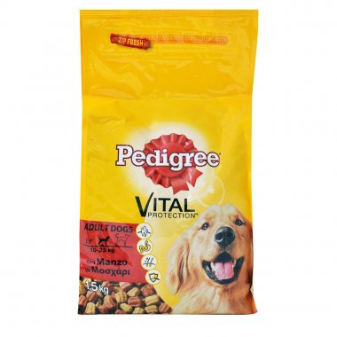 Pedigree Adult ξηρή τροφή για σκύλους πλούσια σε μοσχάρι και λαχανικά 1,5kg