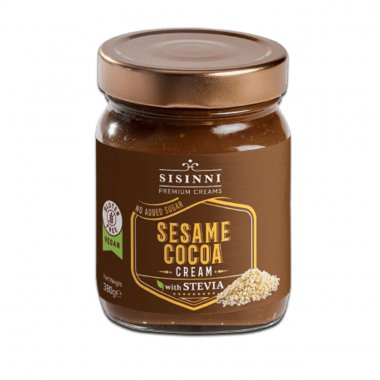 SISINNI Premium ταχινόκρεμα με κακάο SESAME COCOA CREAM με στέβια χωρίς γλουτένη