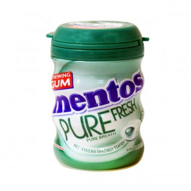 Mentos Pure Fresh τσίχλες Wintergreen με γεύση δυόσμο χωρίς ζάχαρη mini Bottle 18gr