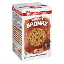 Παπαδοπούλου μπισκότα βρώμης με μαύρη σοκολάτα 150gr
