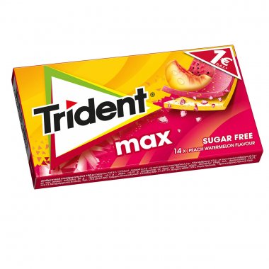 Trident Max τσίχλες ροδάκινο και καρπούζι peach watermelon gums χωρίς ζάχαρη