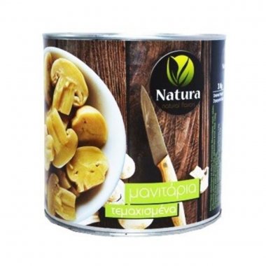 Natura μανιτάρια τεμαχισμένα σε κονσέρβα 400gr