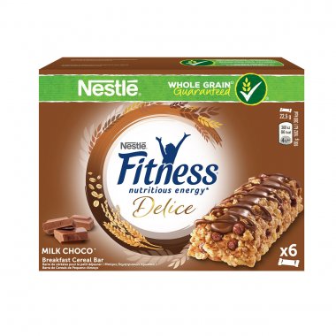 Nestle Fitness μπάρες δημητριακών Delice Milk chocolate σοκολάτα γάλακτος 6x23,5gr