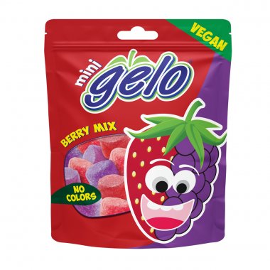 Ζελεδάκια καραμέλες Λάβδας Gelo Berry Mix με χυμό φρούτων Vegan 100gr