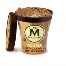 Algida παγωτό Magic Crack Double Gold Caramel Billionaire κύπελλο με γεύση καραμέλας