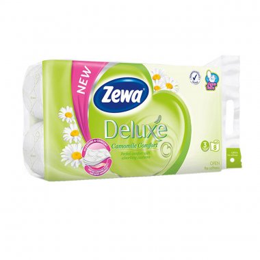 Zewa Deluxe χαρτί υγείας χαμομήλι 3φυλλο 8 ρολλά