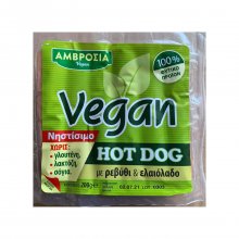 Αμβροσία λουκάνικα Vegan Hot Dog με ρεβύθι και ελαιόλαδο Νηστίσιμο φυτικό προϊόν200gr
