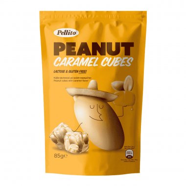 Pelitto Peanuts Caramel cubes κύβοι φυστικιού με γεύση καραμέλας 85gr