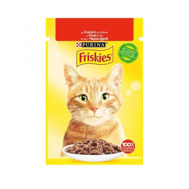 Friskies φακελάκι γατοτροφή με συκώτι και σάλτσα 85gr