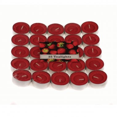 Κεριά ρεσώ αρωματικά Strawberry Tealight με άρωμα φράουλα 25 τεμαχίων