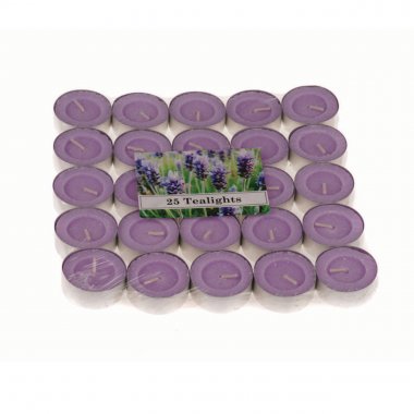 Κεριά ρεσώ αρωματικά Lavender Tealight με άρωμα λεβάντα 25 τεμαχίων